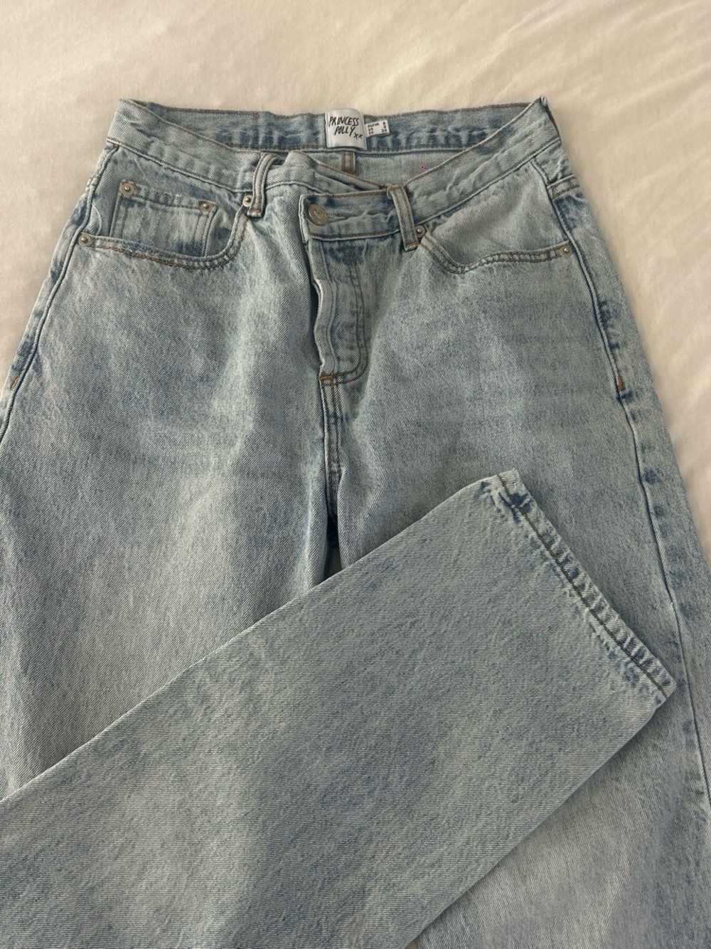 Princess Polly Light Blue Vintage-Style Jeans